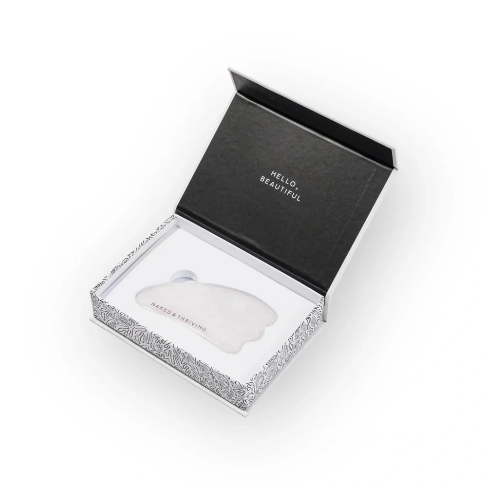 new Naked & Thriving 𒀭Jade Gua Sha Sculpting Tool 𒀭 White 𒀭Anti Aging Ritual Spa